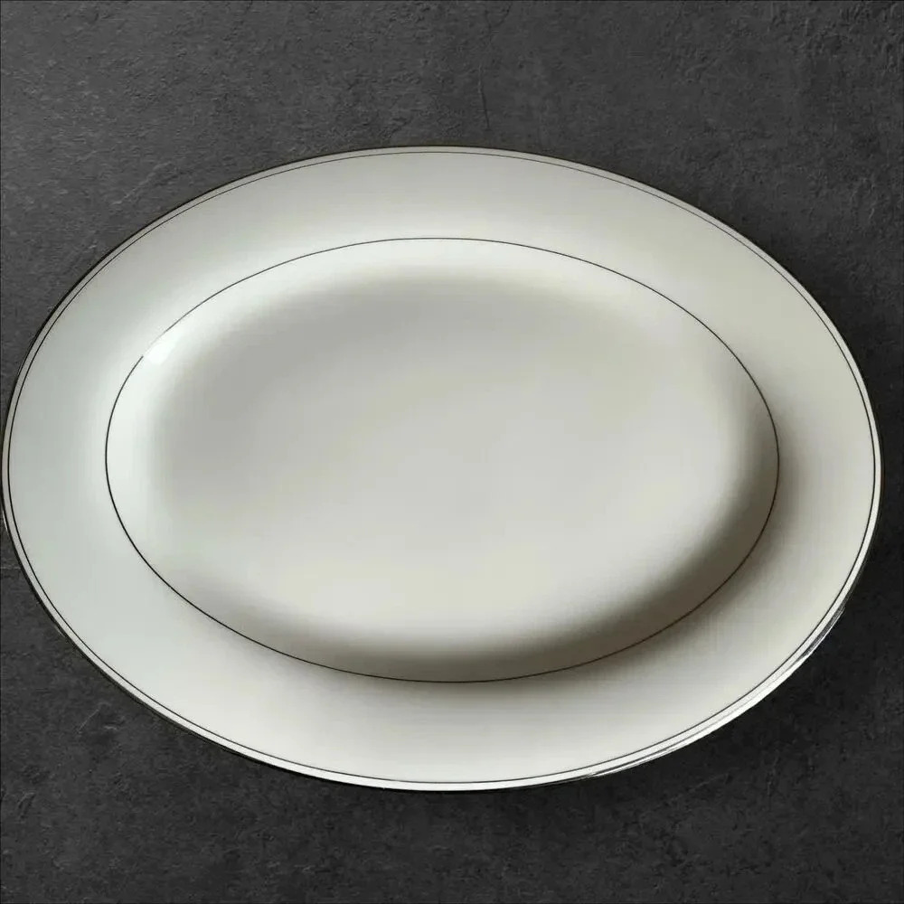 SHELBY Vintage Fine China Ivory Serving Platter Japan TARA Oblong 14.25"X10.75"